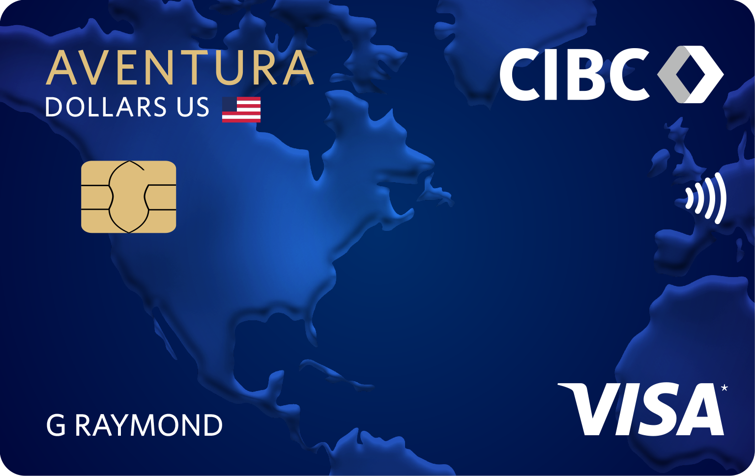Carte AventuraMD Or CIBC Visa* en dollars U.S.